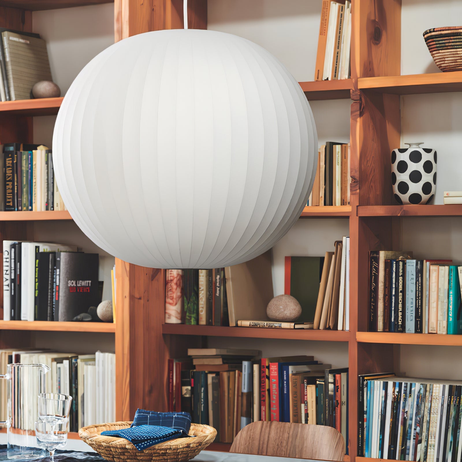 Suspension moderne Charlton en soie Blanc