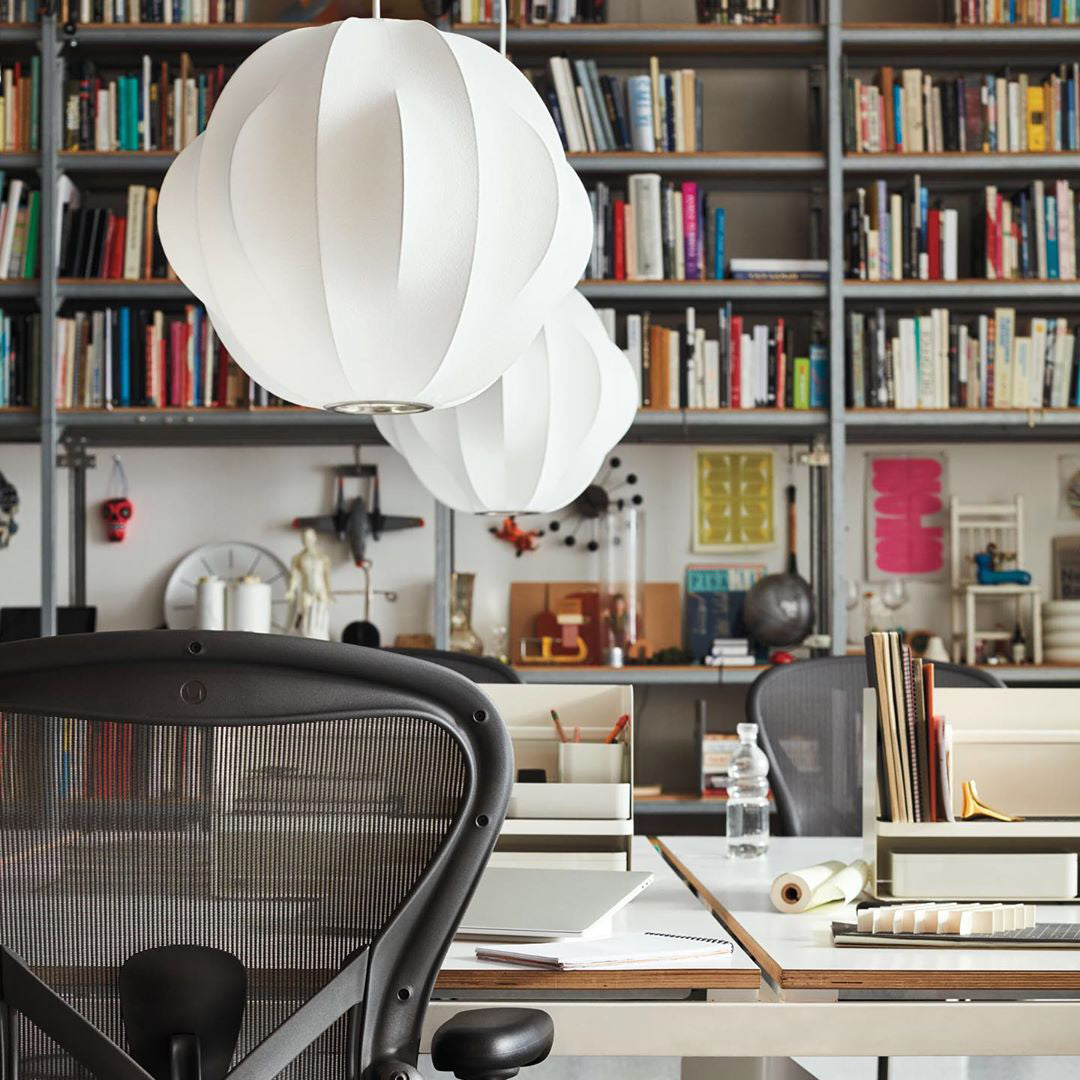 Suspension moderne Charlton en soie Blanc