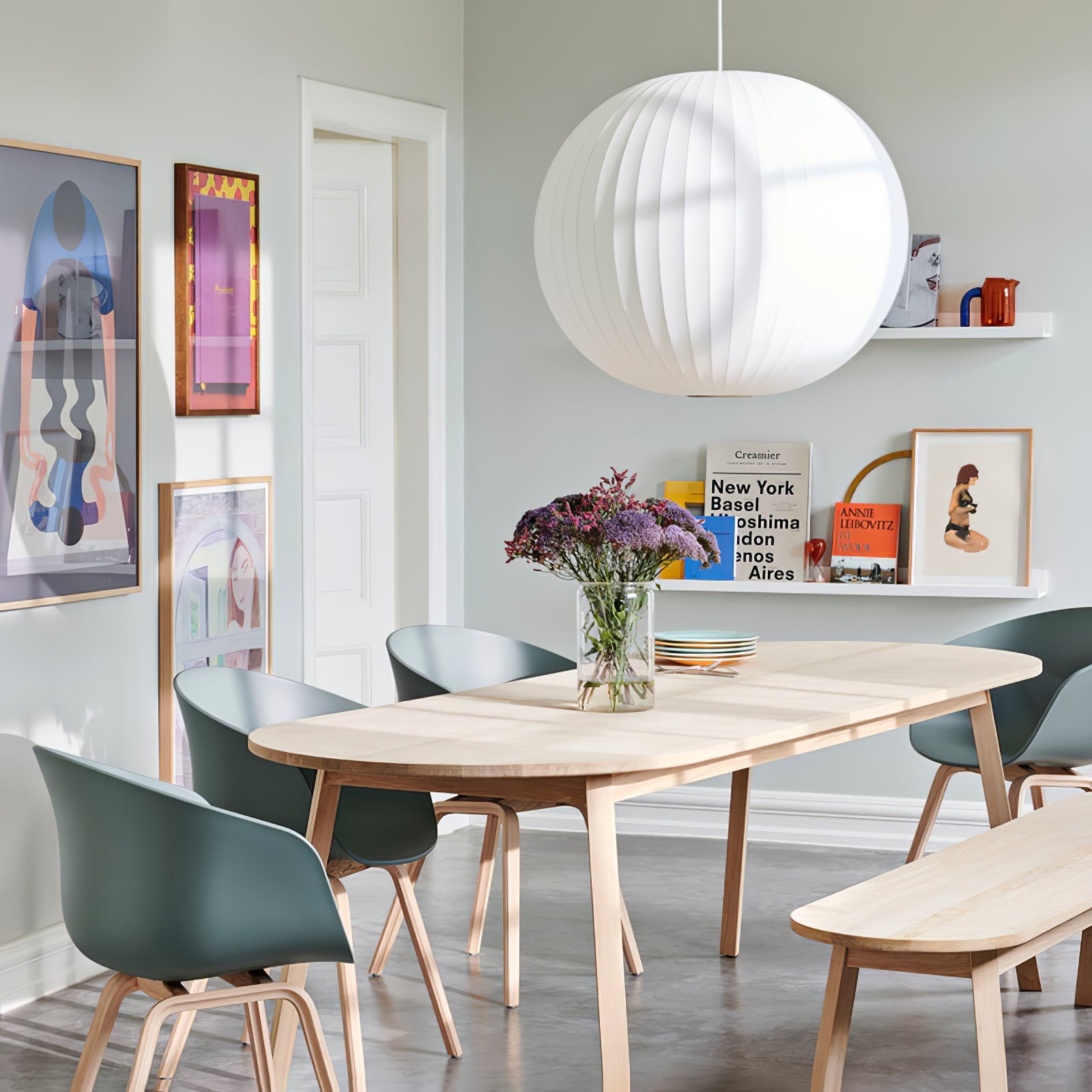 Suspension moderne Charlton en soie Blanc