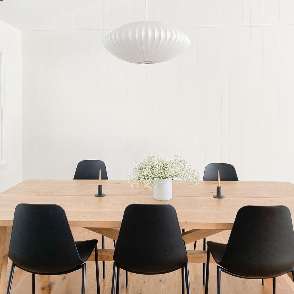Suspension moderne Charlton en soie Blanc