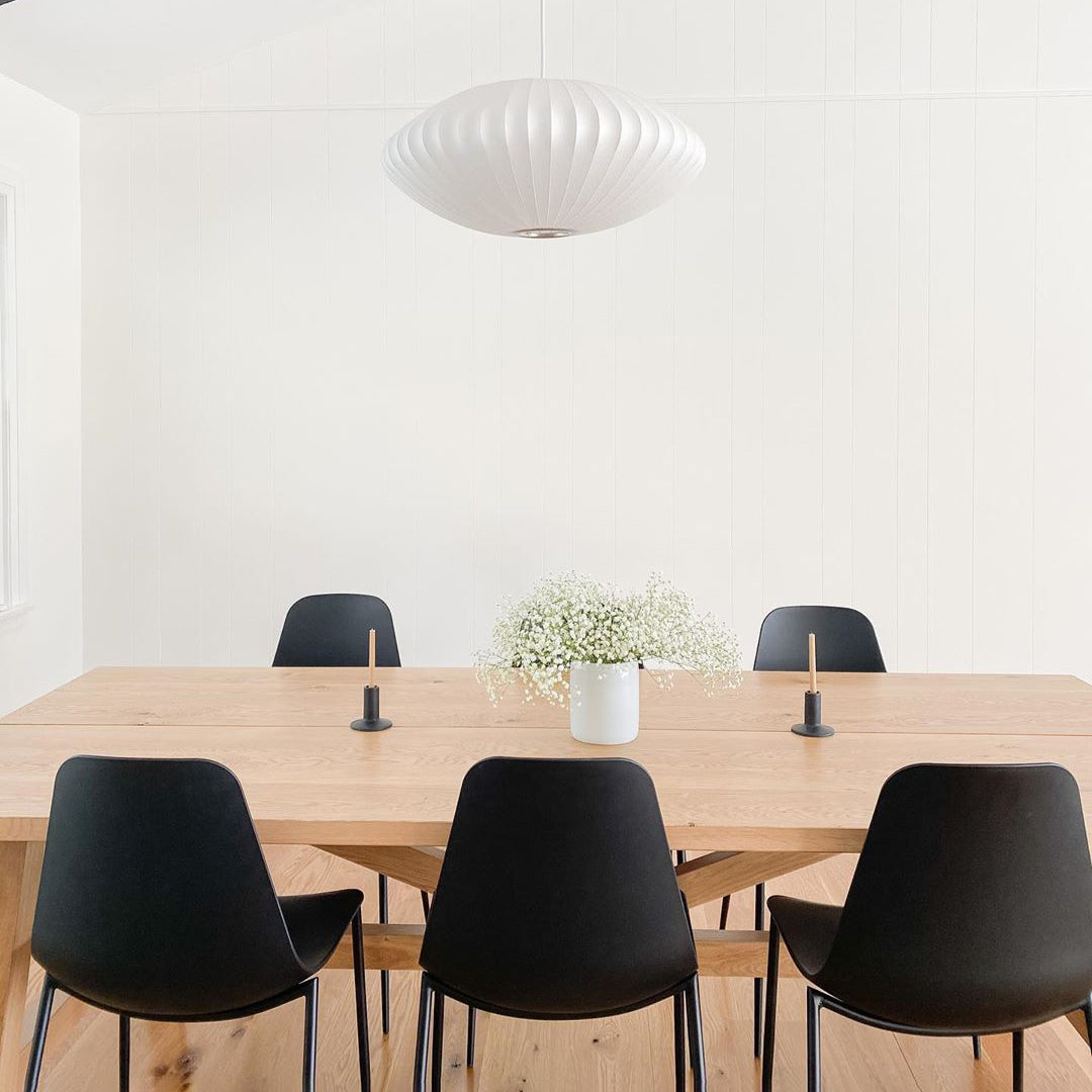 Suspension moderne Charlton en soie Blanc