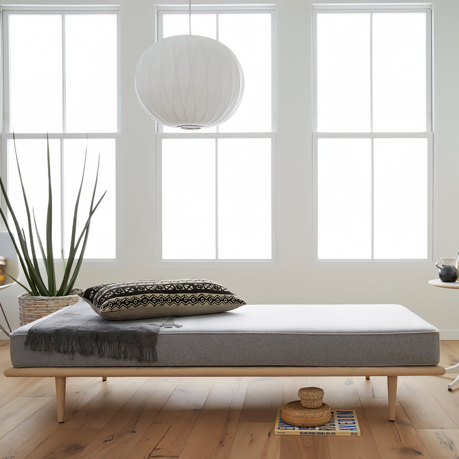 Suspension moderne Charlton en soie Blanc