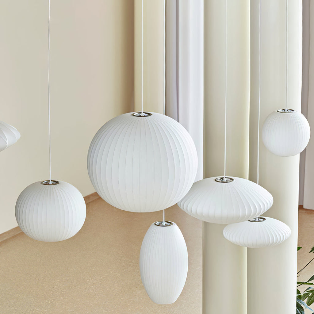 Suspension moderne Charlton en soie Blanc