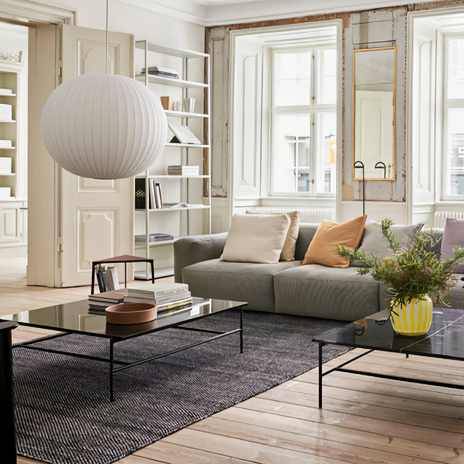 Suspension moderne Charlton en soie Blanc