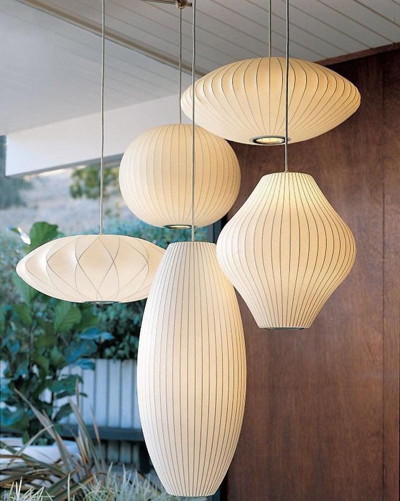 Suspension moderne Charlton en soie Blanc