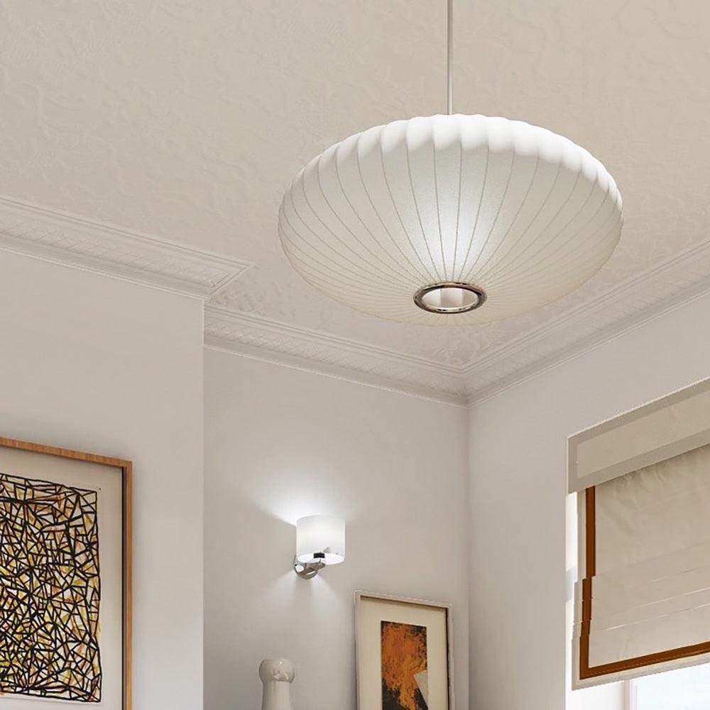 Suspension moderne Charlton en soie Blanc
