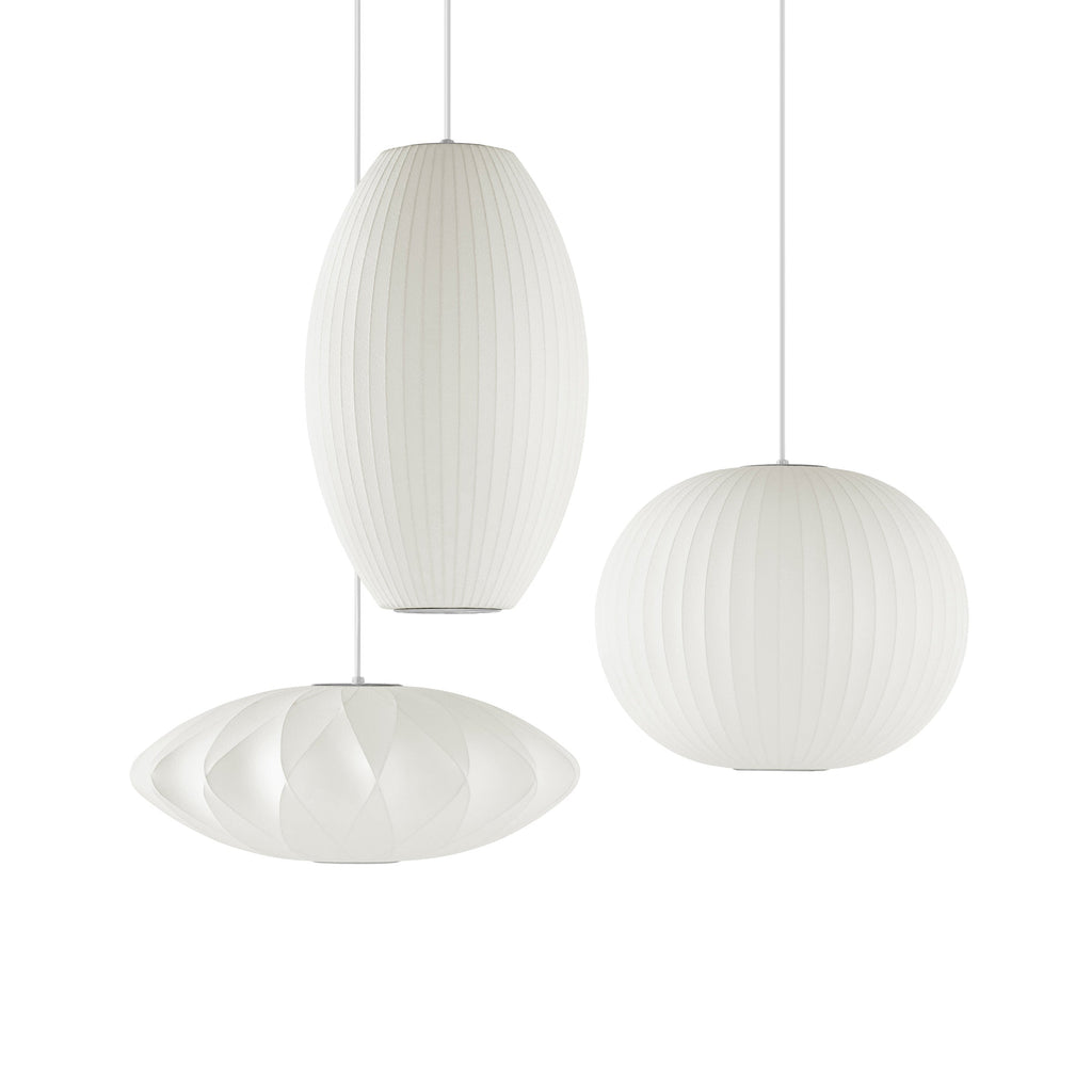 Suspension moderne Charlton en soie Blanc