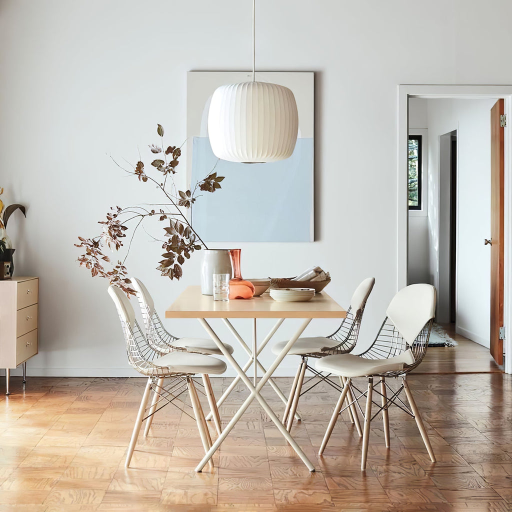 Suspension moderne Charlton en soie Blanc