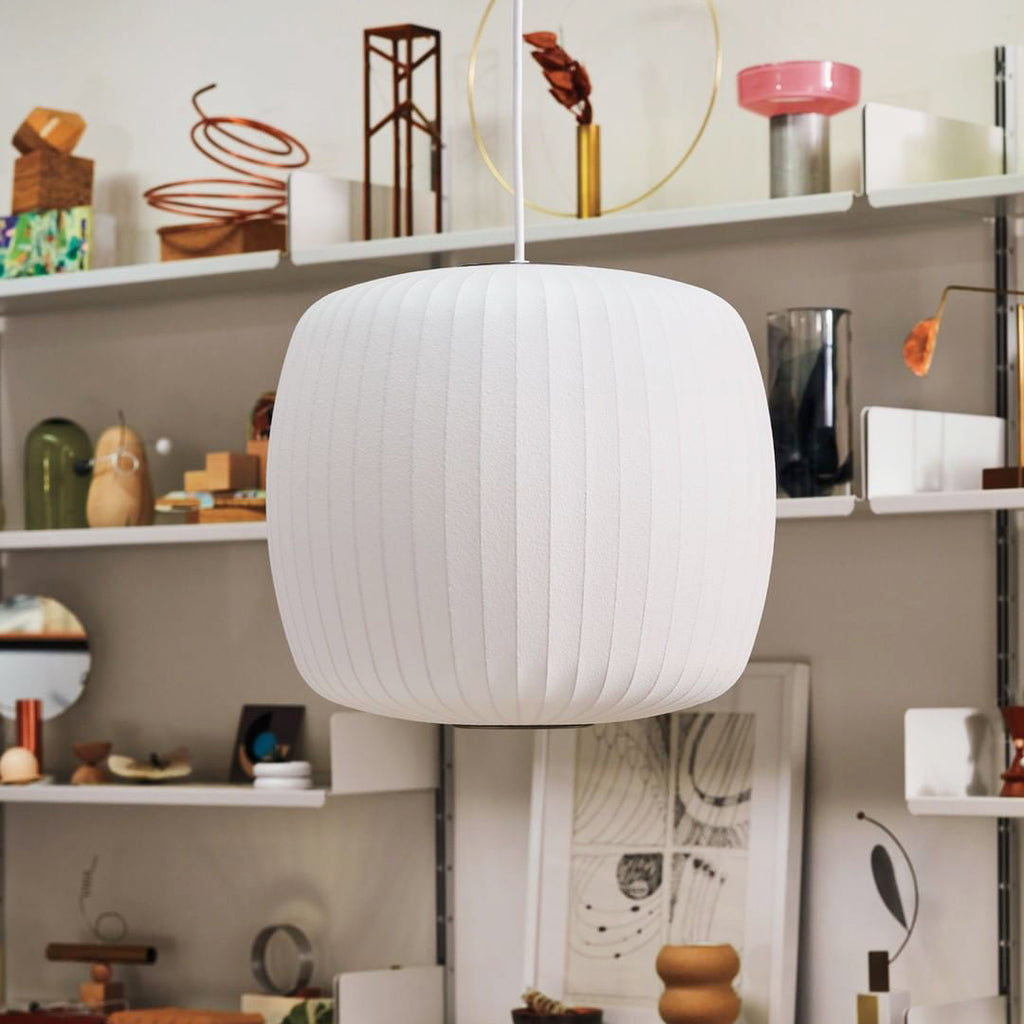 Suspension moderne Charlton en soie Blanc