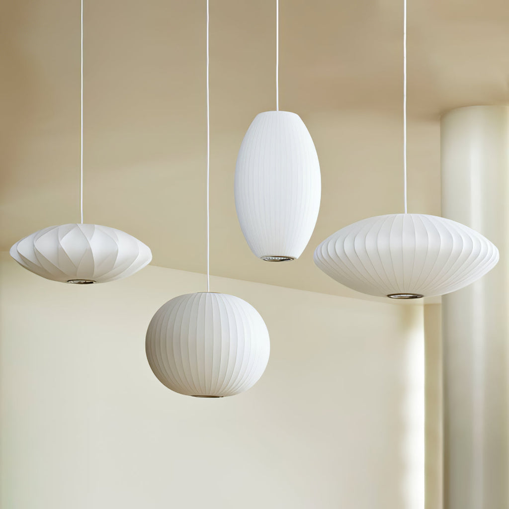 Suspension moderne Charlton en soie Blanc