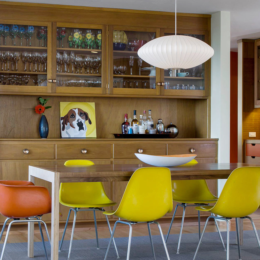 Suspension moderne Charlton en soie Blanc