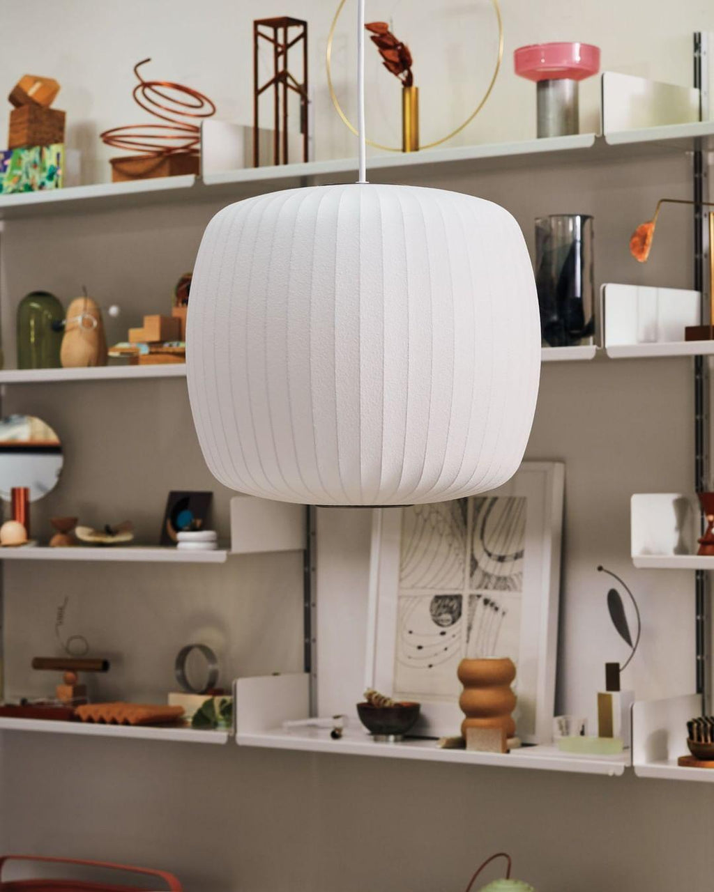 Suspension moderne Charlton en soie Blanc