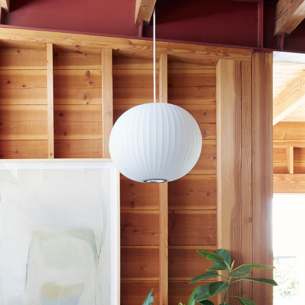 Suspension moderne Charlton en soie Blanc