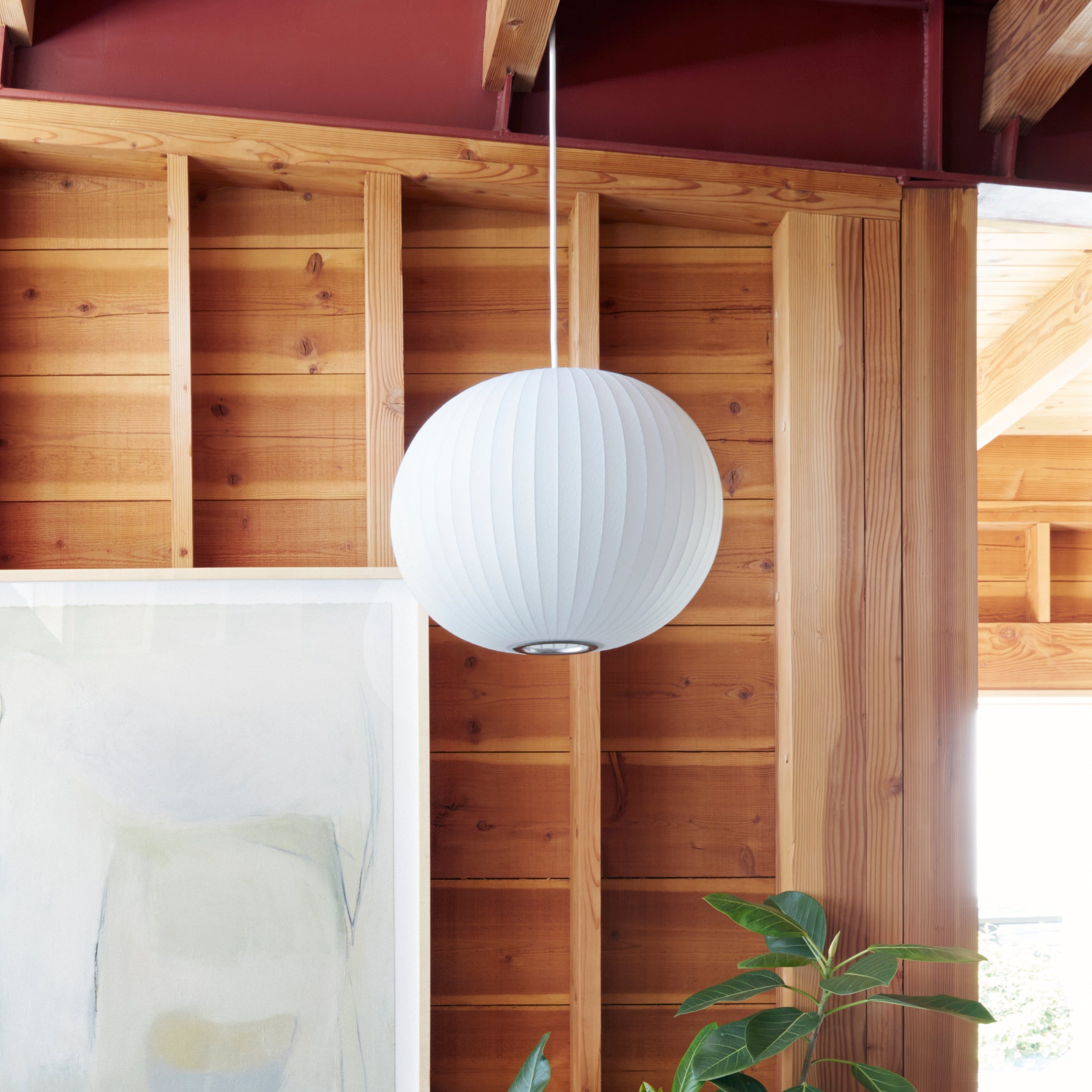 Suspension moderne Charlton en soie Blanc