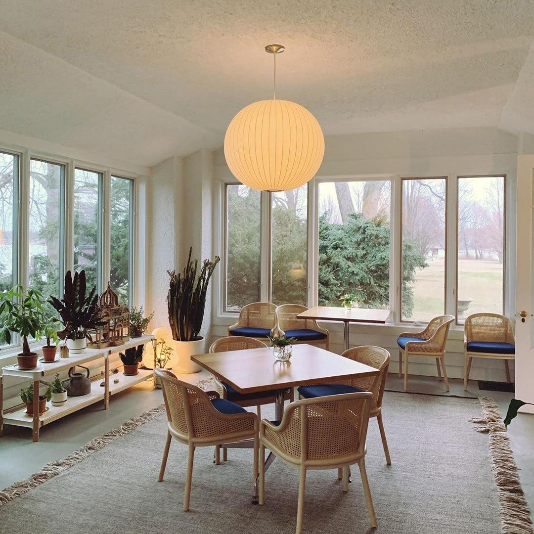 Suspension moderne Charlton en soie Blanc