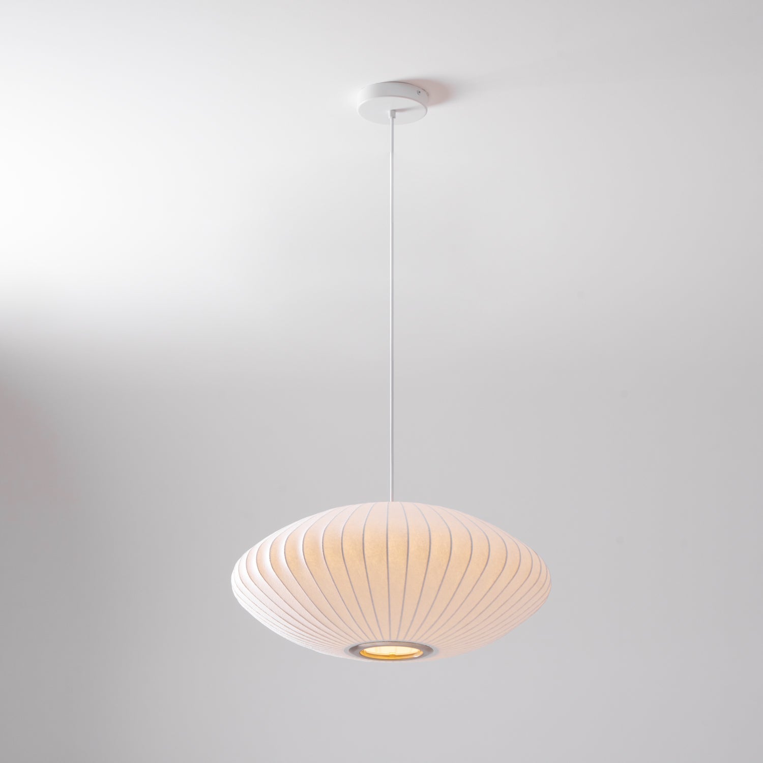 Suspension moderne Charlton en soie Blanc