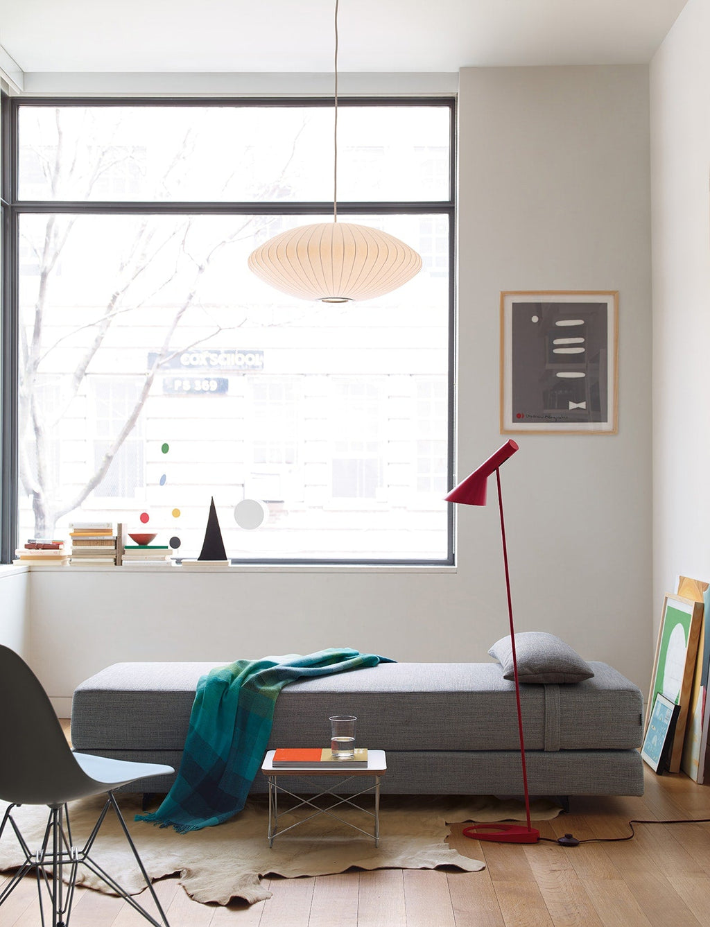 Suspension moderne Charlton en soie Blanc