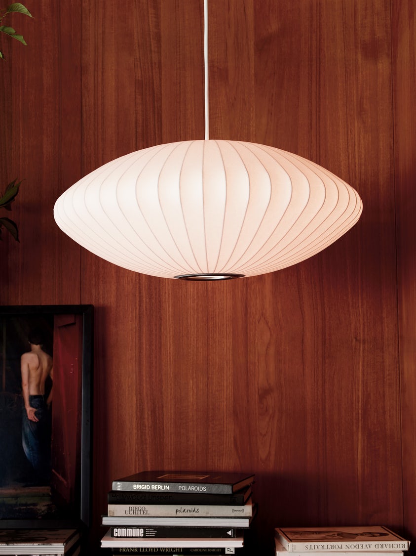 Suspension moderne Charlton en soie Blanc
