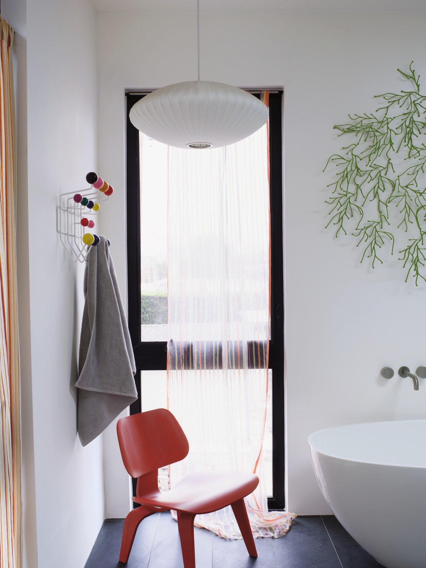 Suspension moderne Charlton en soie Blanc