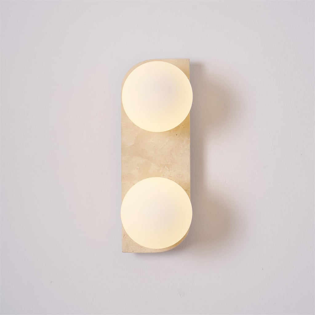 Applique murale moderne Teal en Travertin jaune et blanc