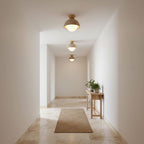 Plafonnier moderne Rhett en Bois et travertin jaune