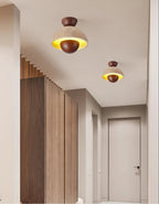 Plafonnier moderne Rhett en Bois et travertin jaune
