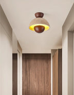 Plafonnier moderne Rhett en Bois et travertin jaune