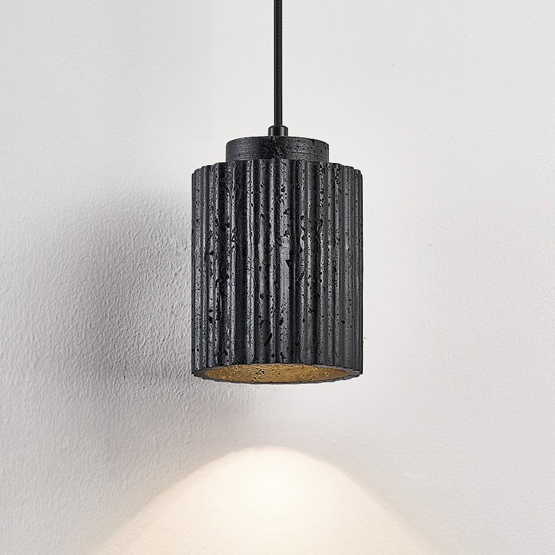 Suspension moderne Fenris en Noir travertin