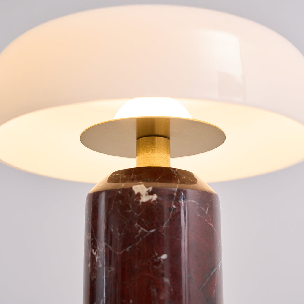 Lampe à poser moderne Fridrek en Marbre Foncé rouge