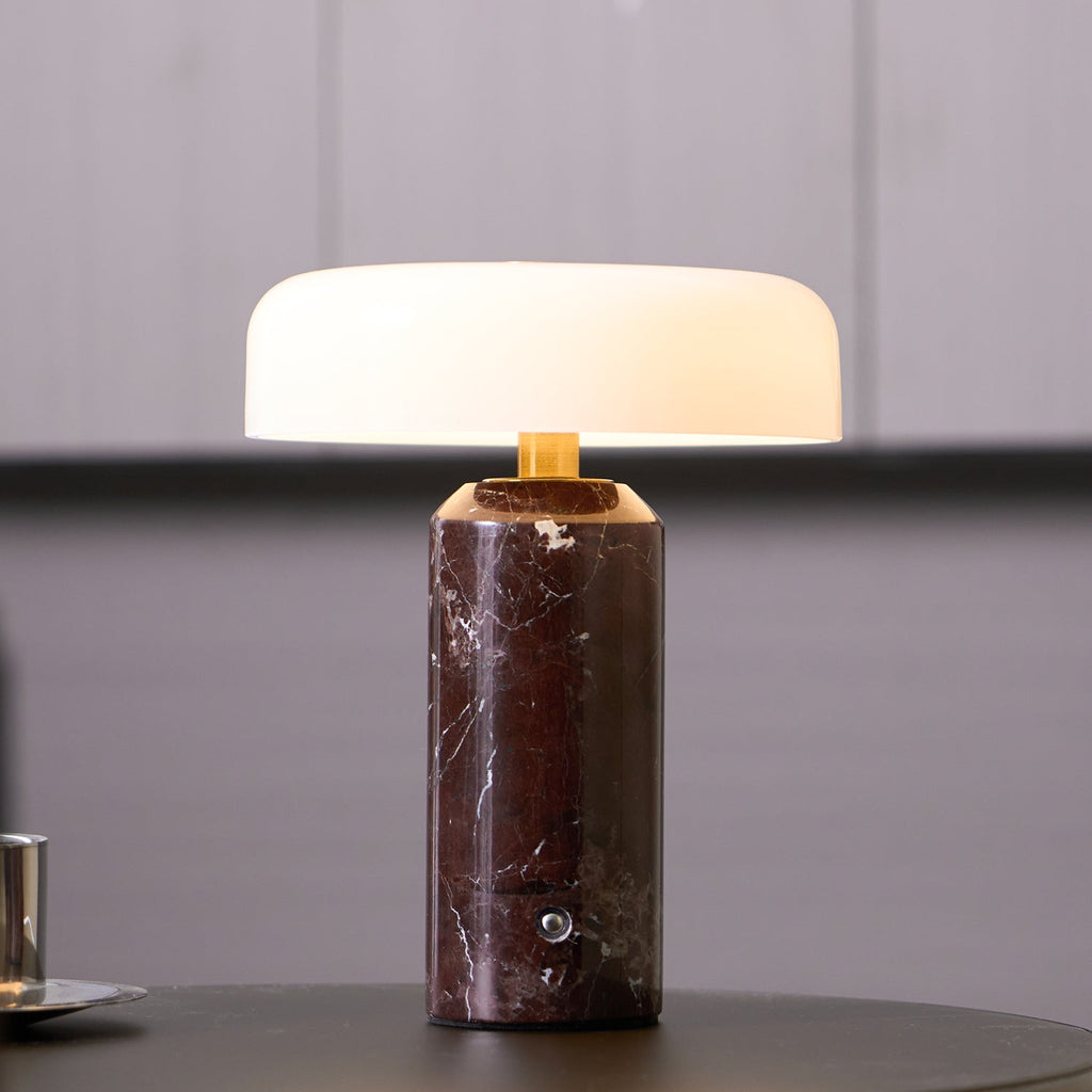 Lampe à poser moderne Fridrek en Marbre Foncé rouge