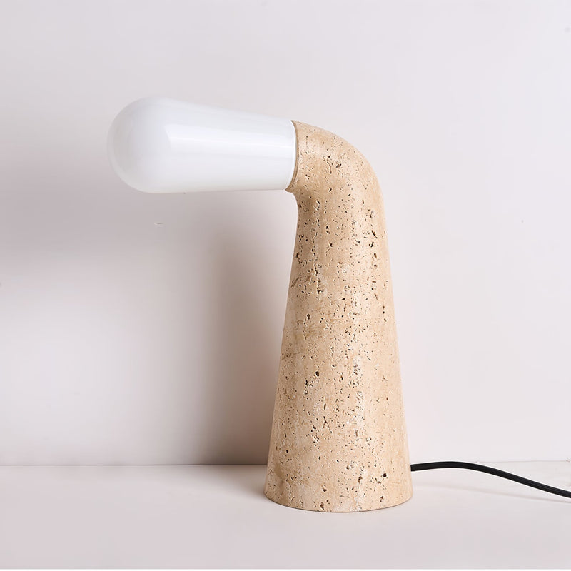 Lampe à poser moderne Jago en Travertin jaune et blanc