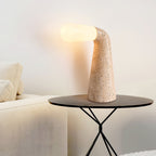 Lampe à poser moderne Jago en Travertin jaune et blanc