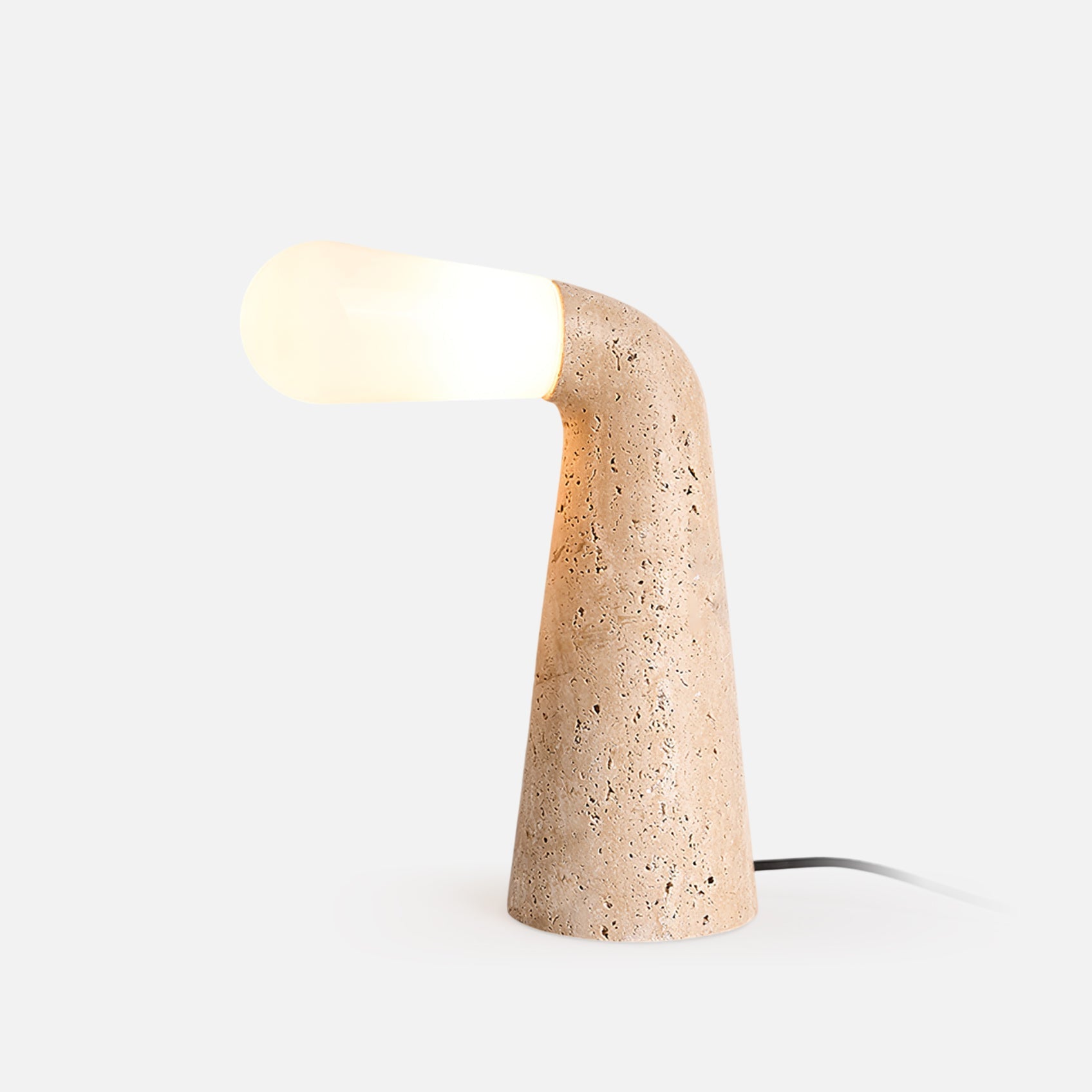 Lampe à poser moderne Jago en Travertin jaune et blanc