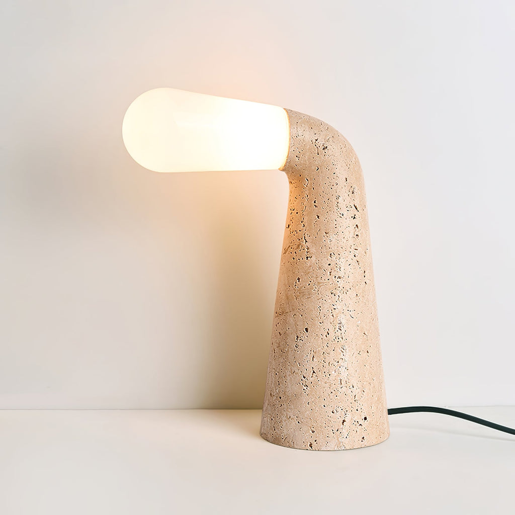 Lampe à poser moderne Jago en Travertin jaune et blanc