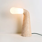 Lampe à poser moderne Jago en Travertin jaune et blanc