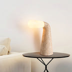 Lampe à poser moderne Jago en Travertin jaune et blanc