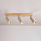 Plafonnier moderne Fjalar en Bois et travertin jaune