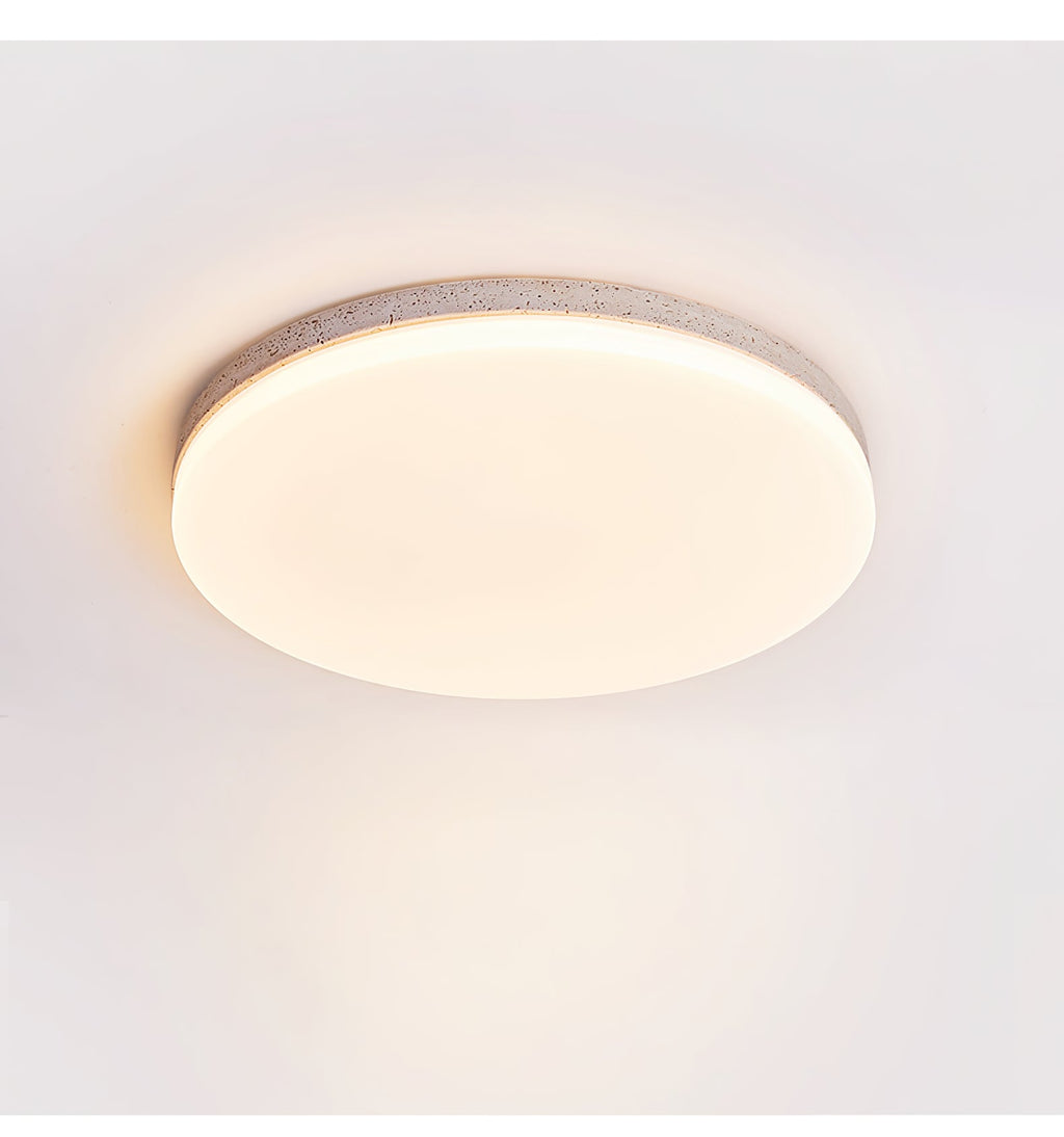 Plafonnier moderne Stroud en Travertin jaune et blanc