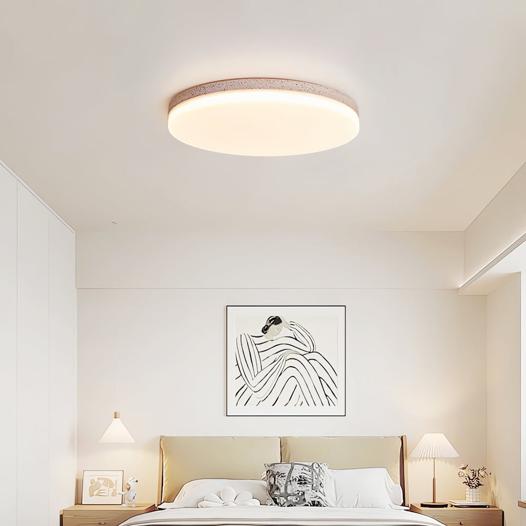 Plafonnier moderne Stroud en Travertin jaune et blanc