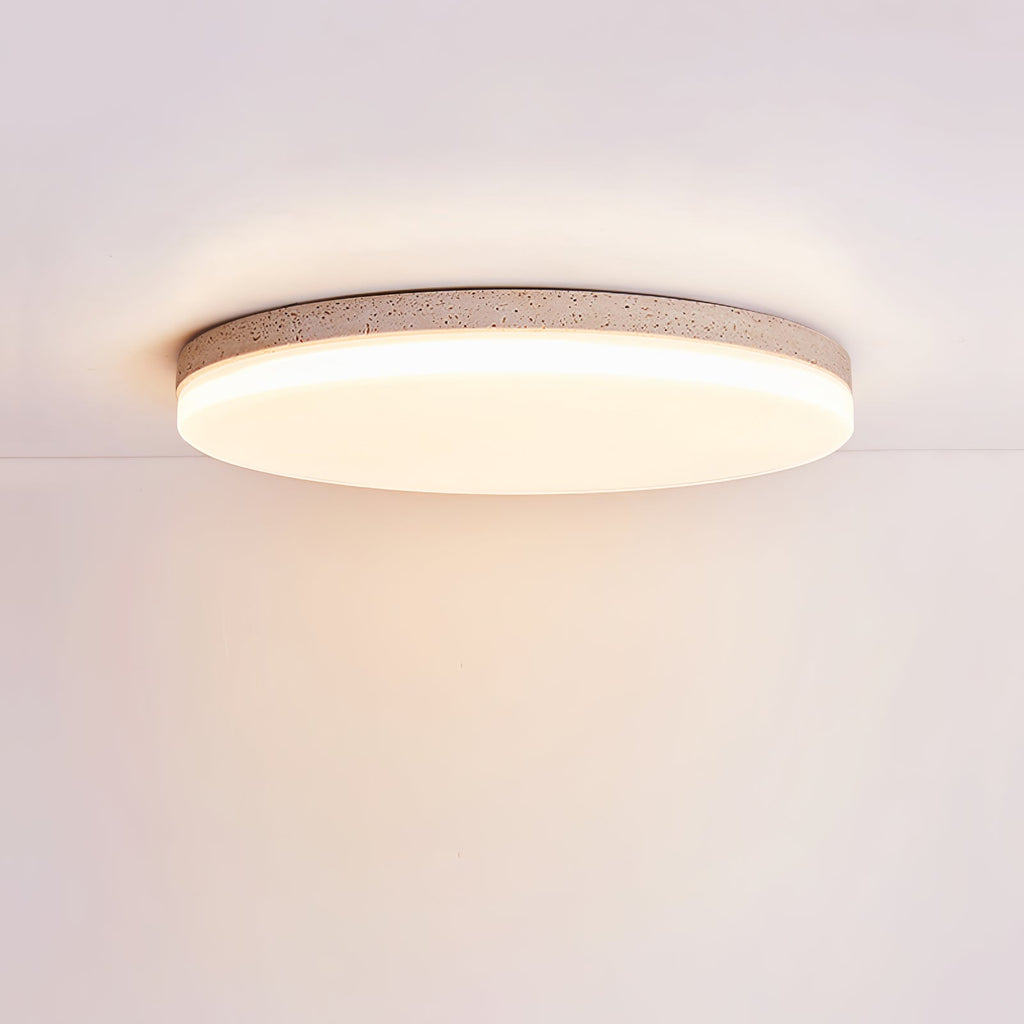 Plafonnier moderne Stroud en Travertin jaune et blanc