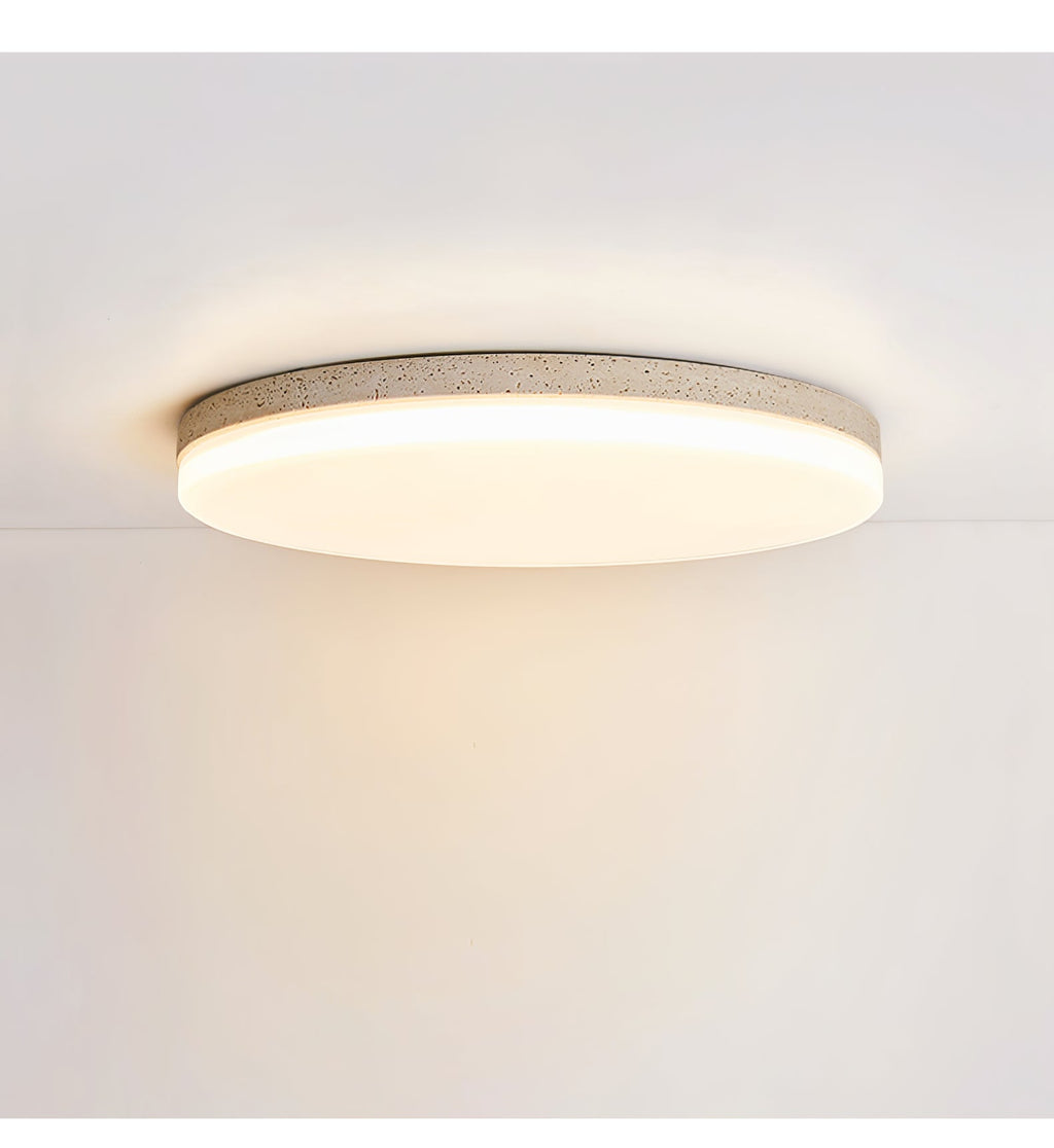 Plafonnier moderne Stroud en Travertin jaune et blanc