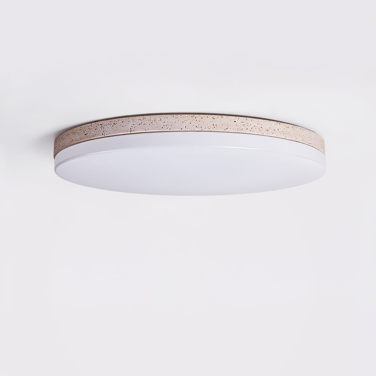 Plafonnier moderne Stroud en Travertin jaune et blanc
