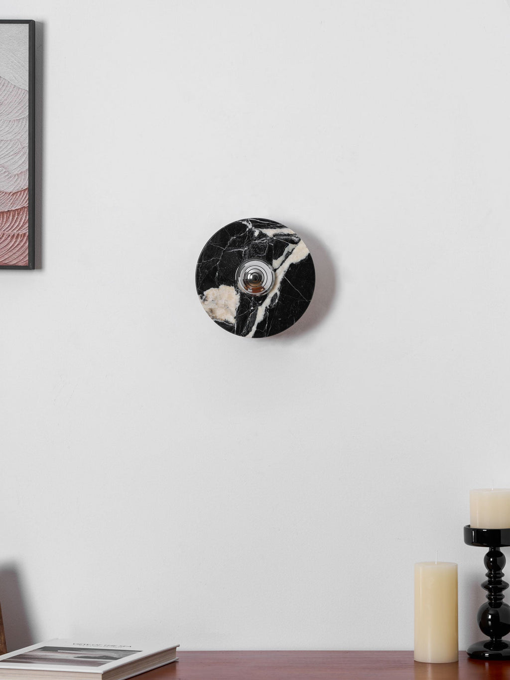 Applique murale moderne Noble en Marbre Noir et chrome