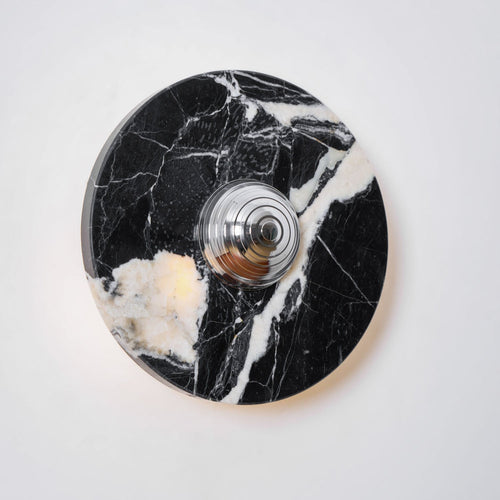 Applique murale moderne Noble en Marbre Noir et chrome