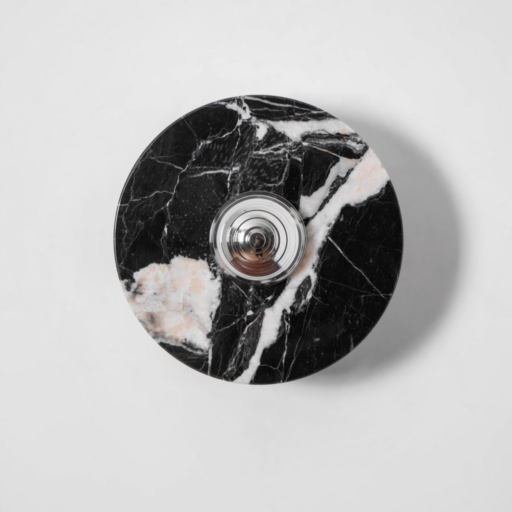 Applique murale moderne Noble en Marbre Noir et chrome
