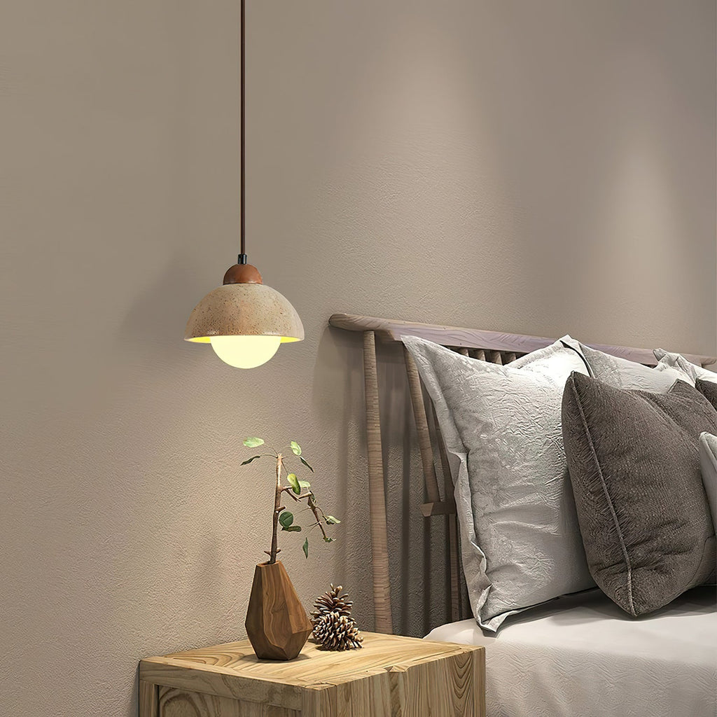 Suspension moderne Delroy en Travertin jaune