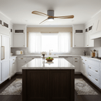 Ventilateur de plafond moderne Tarben en Noir et noyer bois