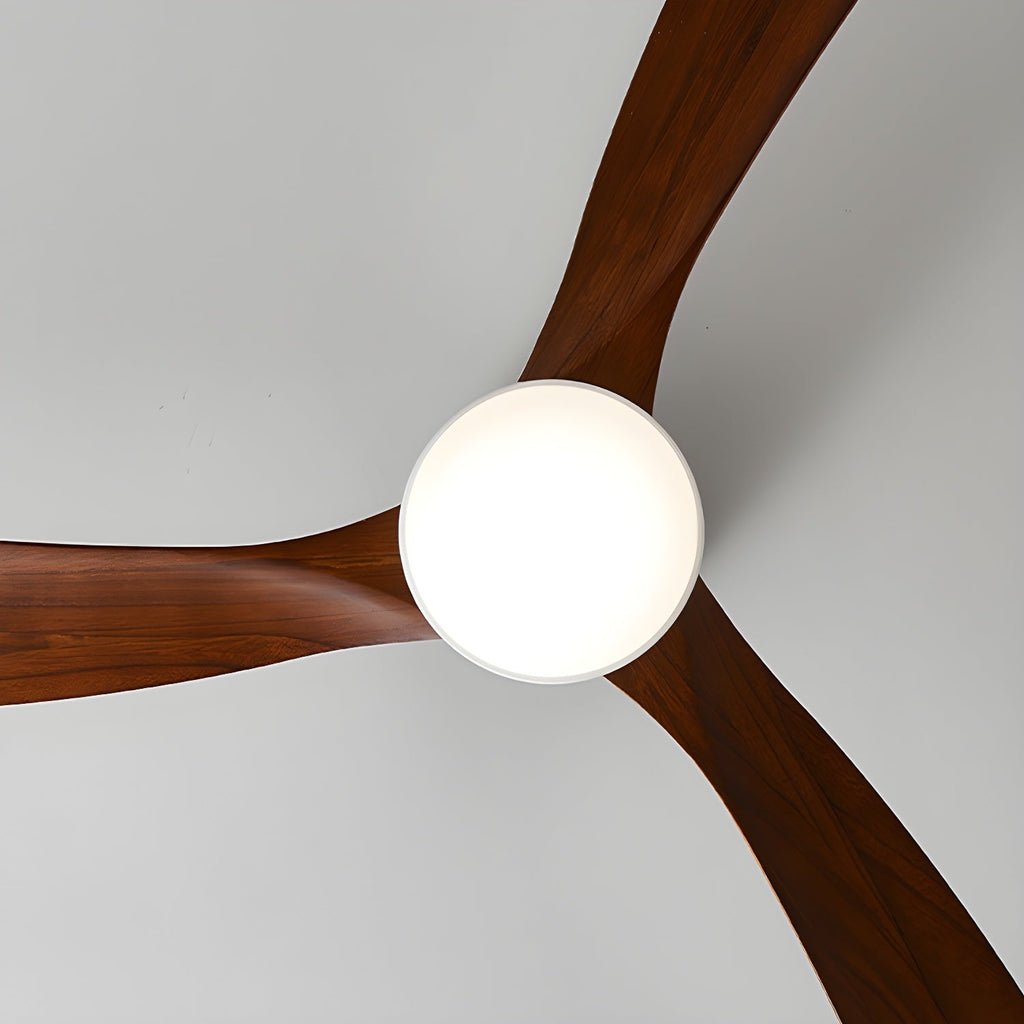 Ventilateur de plafond moderne Tarben en Gris et bois naturel