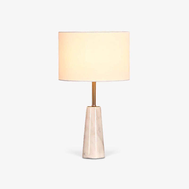 Lampe à poser moderne Athos en Or et blanc marbre