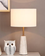 Lampe à poser moderne Athos en Or et blanc marbre
